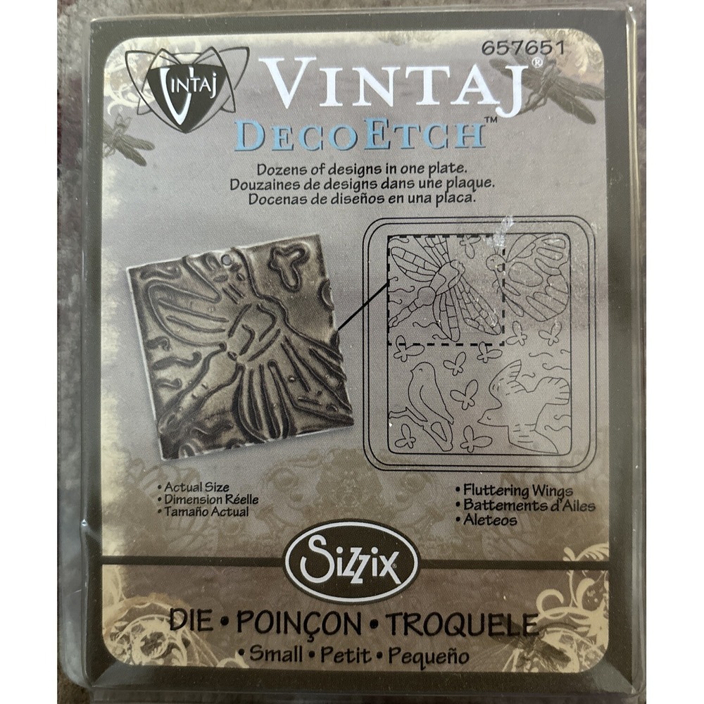 Sizzix Vintaj DecoEmboss Die‎ Fluttering Wings  #657651